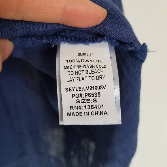 Vici Lace Up Ruffle Oversized Bell Sleeve Blouse S - Picture 9 of 9